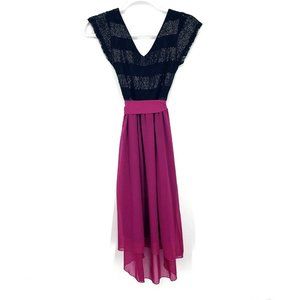 NWT Funk Womens V-Neck High Low Sequin Dress Sz S